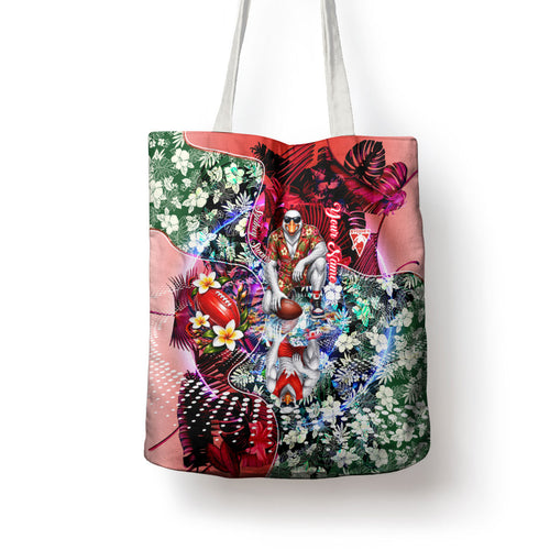 Personalized Sydney Swans Football Tote Bag Tropical Hibiscus Flowers - Pacific Fusion Style