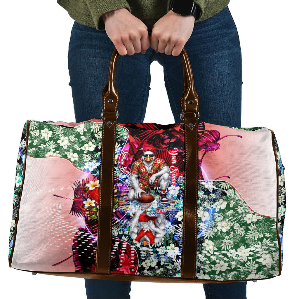 Personalized Sydney Swans Football Travel Bag Tropical Hibiscus Flowers - Pacific Fusion Style