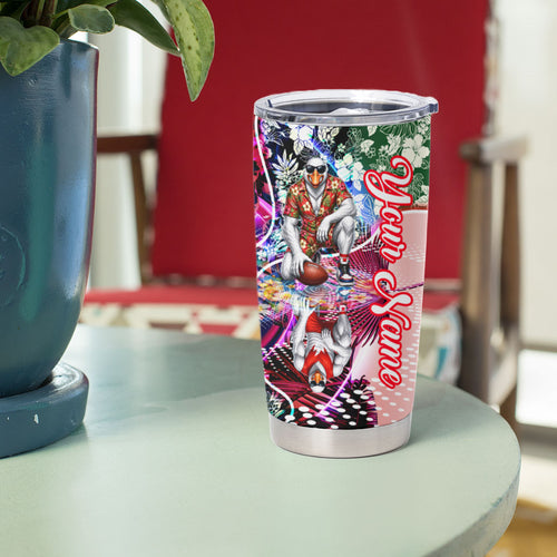Personalized Sydney Swans Football Tumbler Cup Tropical Hibiscus Flowers - Pacific Fusion Style