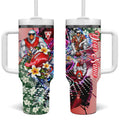 Personalized Sydney Swans Football Tumbler With Handle Tropical Hibiscus Flowers - Pacific Fusion Style