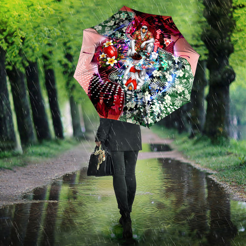 Personalized Sydney Swans Football Umbrella Tropical Hibiscus Flowers - Pacific Fusion Style