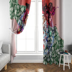 Personalized Sydney Swans Football Window Curtain Tropical Hibiscus Flowers - Pacific Fusion Style