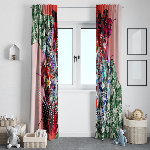 Personalized Sydney Swans Football Window Curtain Tropical Hibiscus Flowers - Pacific Fusion Style