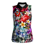 Personalized Sydney Swans Football Women Sleeveless Polo Shirt Tropical Hibiscus Flowers - Pacific Fusion Style