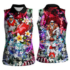Personalized Sydney Swans Football Women Sleeveless Polo Shirt Tropical Hibiscus Flowers - Pacific Fusion Style