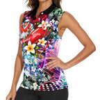 Personalized Sydney Swans Football Women Sleeveless Polo Shirt Tropical Hibiscus Flowers - Pacific Fusion Style