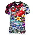 Personalized Sydney Swans Football Women V-Neck T-Shirt Tropical Hibiscus Flowers - Pacific Fusion Style