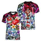 Personalized Sydney Swans Football Women V-Neck T-Shirt Tropical Hibiscus Flowers - Pacific Fusion Style