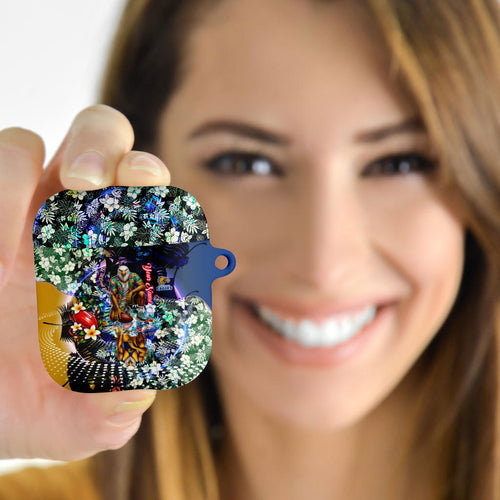 Personalized West Coast Eagles Football AirPods Case Tropical Hibiscus Flowers - Pacific Fusion Style