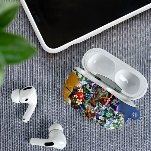 Personalized West Coast Eagles Football AirPods Case Tropical Hibiscus Flowers - Pacific Fusion Style