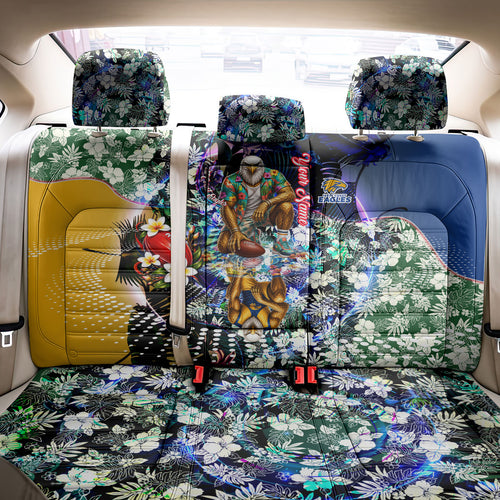 Personalized West Coast Eagles Football Back Car Seat Cover Tropical Hibiscus Flowers - Pacific Fusion Style