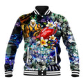 Personalized West Coast Eagles Football Baseball Jacket Tropical Hibiscus Flowers - Pacific Fusion Style