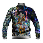Personalized West Coast Eagles Football Baseball Jacket Tropical Hibiscus Flowers - Pacific Fusion Style