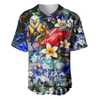 Personalized West Coast Eagles Football Baseball Jersey Tropical Hibiscus Flowers - Pacific Fusion Style