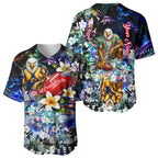 Personalized West Coast Eagles Football Baseball Jersey Tropical Hibiscus Flowers - Pacific Fusion Style
