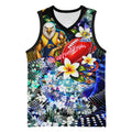 Personalized West Coast Eagles Football Basketball Jersey Tropical Hibiscus Flowers - Pacific Fusion Style
