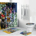 Personalized West Coast Eagles Football Bathroom Set Tropical Hibiscus Flowers - Pacific Fusion Style
