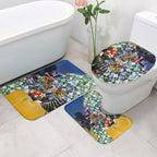 Personalized West Coast Eagles Football Bathroom Set Tropical Hibiscus Flowers - Pacific Fusion Style