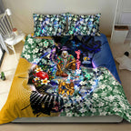 Personalized West Coast Eagles Football Bedding Set Tropical Hibiscus Flowers - Pacific Fusion Style