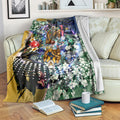 Personalized West Coast Eagles Football Blanket Tropical Hibiscus Flowers - Pacific Fusion Style