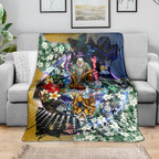 Personalized West Coast Eagles Football Blanket Tropical Hibiscus Flowers - Pacific Fusion Style