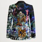 Personalized West Coast Eagles Football Blazer Tropical Hibiscus Flowers - Pacific Fusion Style