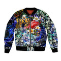 Personalized West Coast Eagles Football Bomber Jacket Tropical Hibiscus Flowers - Pacific Fusion Style