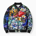 Personalized West Coast Eagles Football Bomber Puffer Jacket Tropical Hibiscus Flowers - Pacific Fusion Style