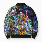 Personalized West Coast Eagles Football Bomber Puffer Jacket Tropical Hibiscus Flowers - Pacific Fusion Style