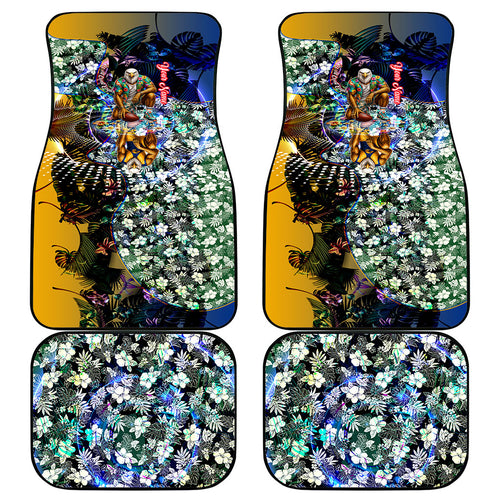 Personalized West Coast Eagles Football Car Mats Tropical Hibiscus Flowers - Pacific Fusion Style