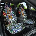 Personalized West Coast Eagles Football Car Seat Cover Tropical Hibiscus Flowers - Pacific Fusion Style