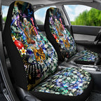 Personalized West Coast Eagles Football Car Seat Cover Tropical Hibiscus Flowers - Pacific Fusion Style