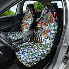 Personalized West Coast Eagles Football Car Seat Cover Tropical Hibiscus Flowers - Pacific Fusion Style