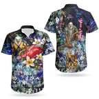 Personalized West Coast Eagles Football Couples Matching Mermaid Dress and Hawaiian Shirt Tropical Hibiscus Flowers - Pacific Fusion Style