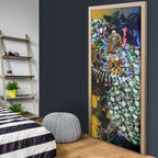 Personalized West Coast Eagles Football Door Cover Tropical Hibiscus Flowers - Pacific Fusion Style