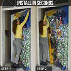 Personalized West Coast Eagles Football Door Cover Tropical Hibiscus Flowers - Pacific Fusion Style