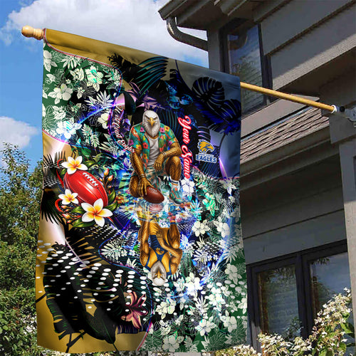 Personalized West Coast Eagles Football Garden Flag Tropical Hibiscus Flowers - Pacific Fusion Style
