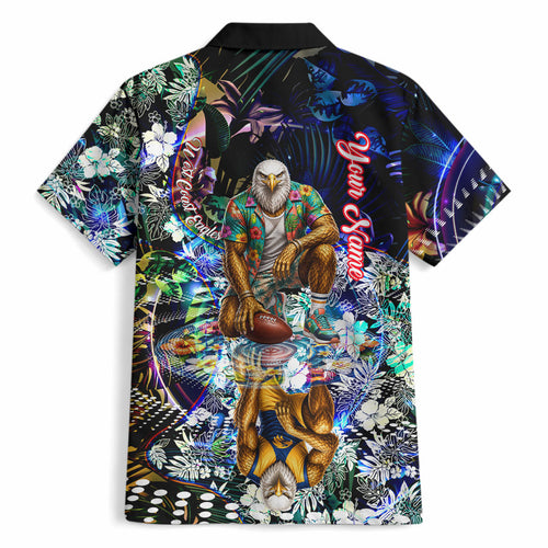Personalized West Coast Eagles Football Hawaiian Shirt Tropical Hibiscus Flowers - Pacific Fusion Style
