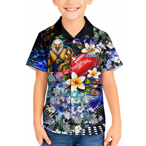 Personalized West Coast Eagles Football Hawaiian Shirt Tropical Hibiscus Flowers - Pacific Fusion Style