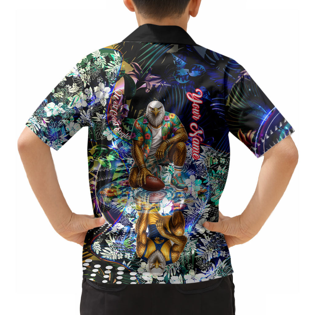 Personalized West Coast Eagles Football Hawaiian Shirt Tropical Hibiscus Flowers - Pacific Fusion Style