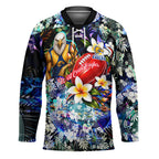 Personalized West Coast Eagles Football Hockey Jersey Tropical Hibiscus Flowers - Pacific Fusion Style