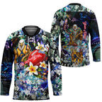 Personalized West Coast Eagles Football Hockey Jersey Tropical Hibiscus Flowers - Pacific Fusion Style