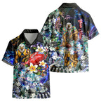 Personalized West Coast Eagles Football Kid Hawaiian Shirt Tropical Hibiscus Flowers - Pacific Fusion Style