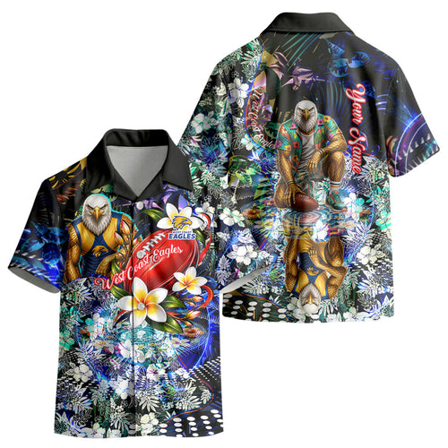Personalized West Coast Eagles Football Kid Hawaiian Shirt Tropical Hibiscus Flowers - Pacific Fusion Style