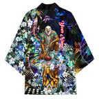 Personalized West Coast Eagles Football Kimono Tropical Hibiscus Flowers - Pacific Fusion Style