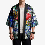 Personalized West Coast Eagles Football Kimono Tropical Hibiscus Flowers - Pacific Fusion Style