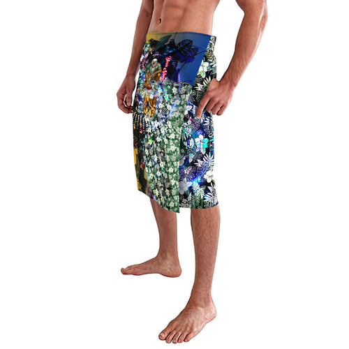 Personalized West Coast Eagles Football Lavalava Tropical Hibiscus Flowers - Pacific Fusion Style