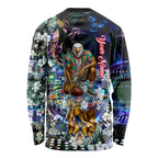 Personalized West Coast Eagles Football Long Sleeve Shirt Tropical Hibiscus Flowers - Pacific Fusion Style