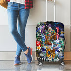 Personalized West Coast Eagles Football Luggage Cover Tropical Hibiscus Flowers - Pacific Fusion Style