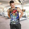 Personalized West Coast Eagles Football Men Tank Top Tropical Hibiscus Flowers - Pacific Fusion Style